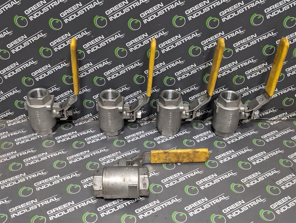 USED Lot of 5 Virginia CF8M Stainless Steel 1" Ball Valves 1000 WOG