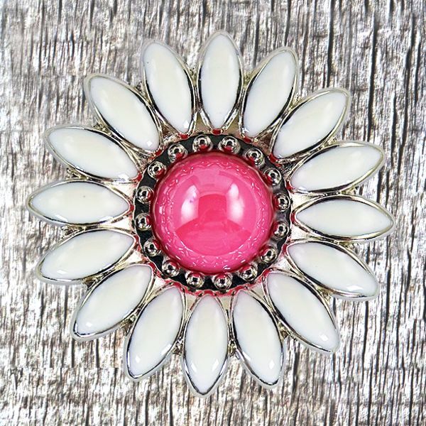 Pink Bling Daisy 1-1/2 Inch Concho CON400-C-1-1/2"-PINK