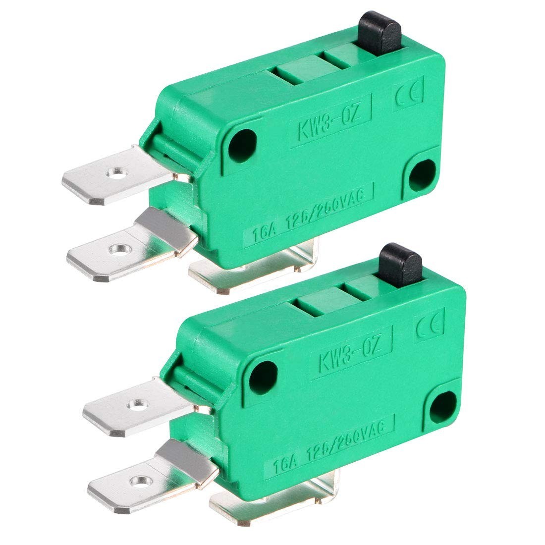2pcs 16A 125/250VAC SPDT NO NC Push Button Action Type Micro Limit Switches