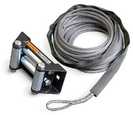 Warn 72128 Synthetic Rope 3/16 In. (4.8mm) x 50' (15.2M) And Roller Fairlead Kit