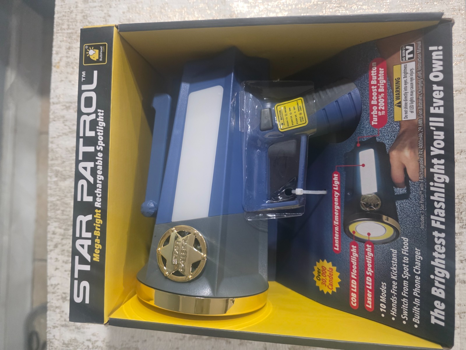 Star Patrol Mega Bright Rechargeable Spotlight Tactical Emergency Lights