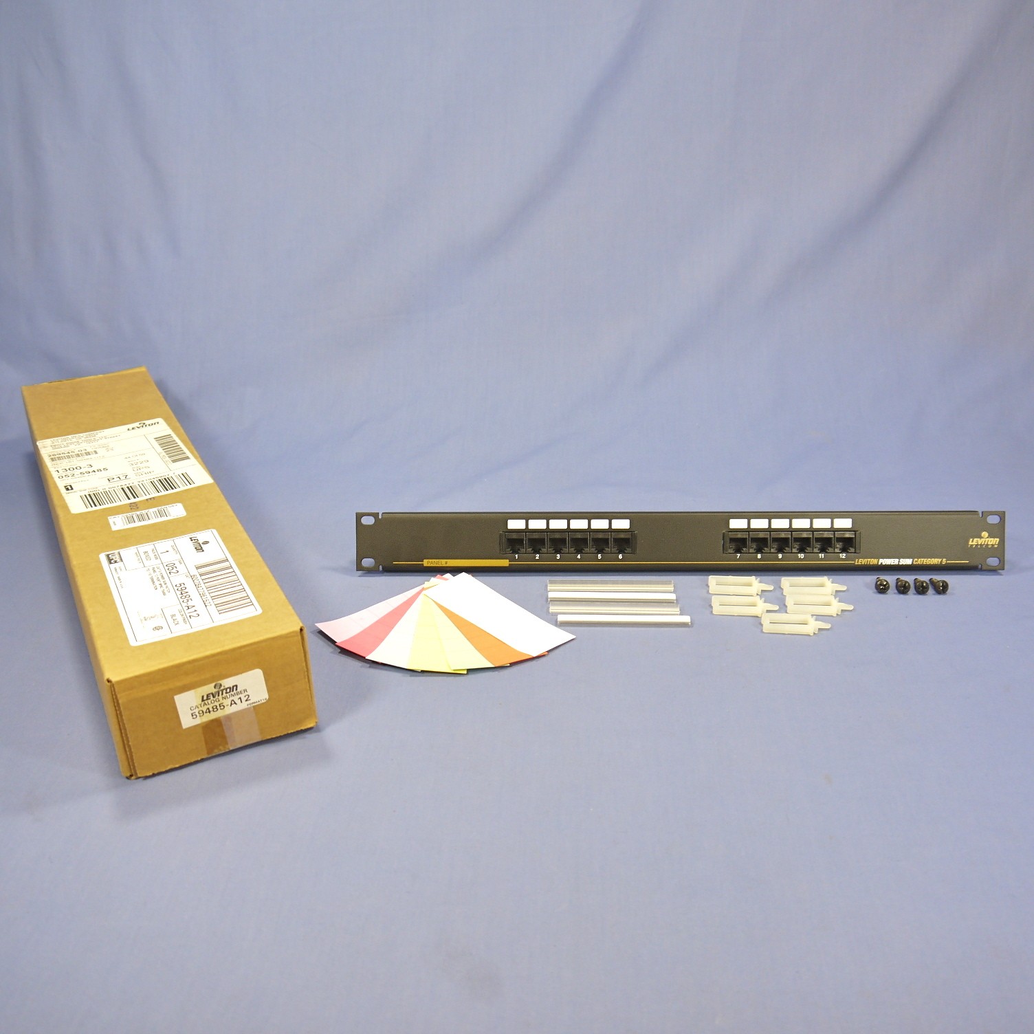 Leviton 19" Cat 5 12-Port Type T568A Wiring Patch Panel Rack Mount 59485-A12