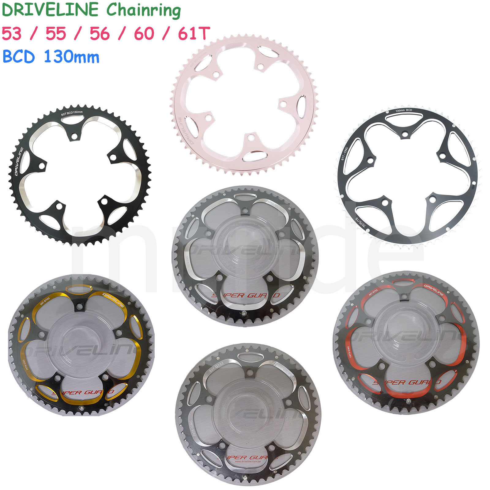 DRIVELINE Bike Bicycle Chainring 53/55/56/60/61T 7075-CNC for BCD:130MM crankset