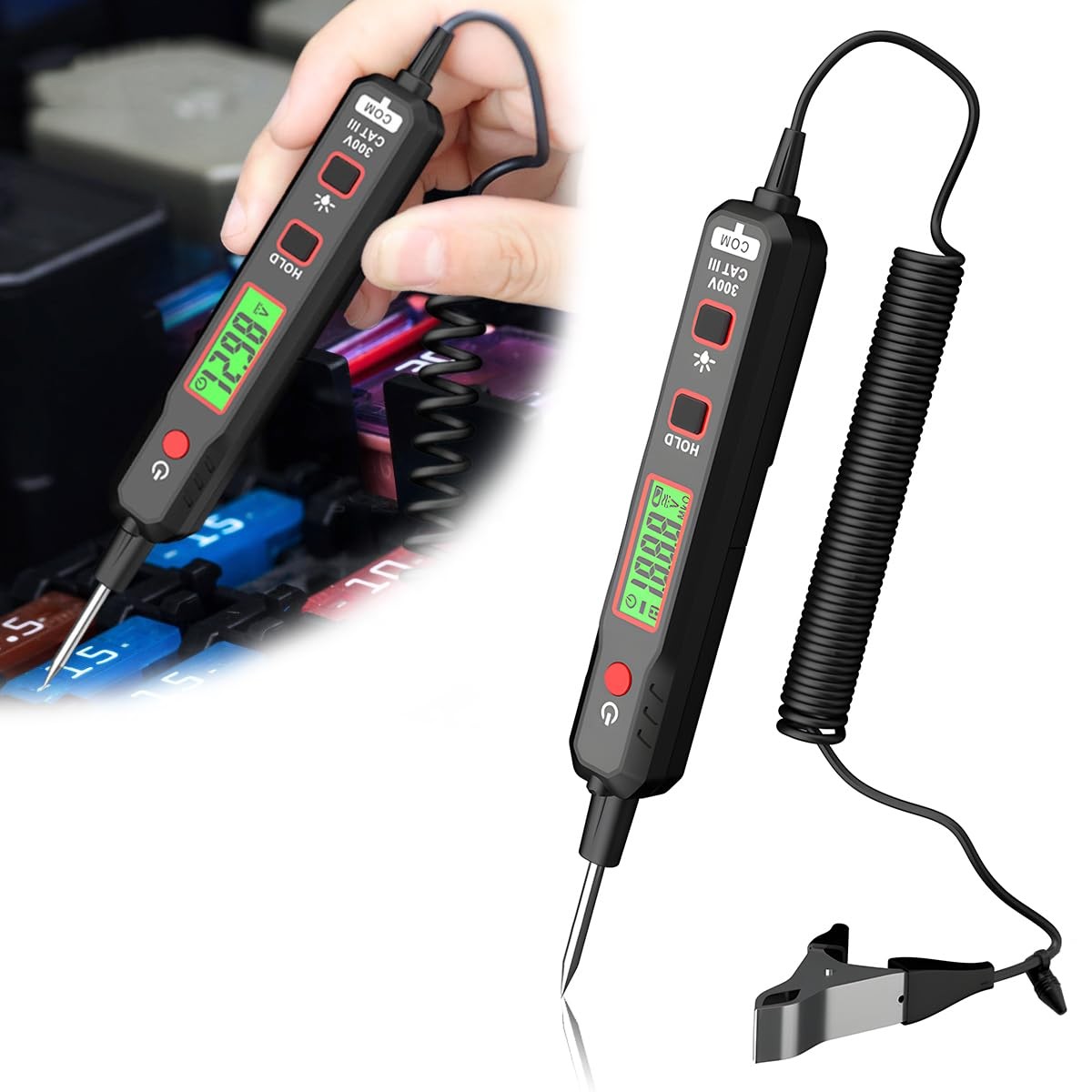 Automotive DC Test Light 0.8V-100V Buzzer Circuit Tester Sharp Probe Auto