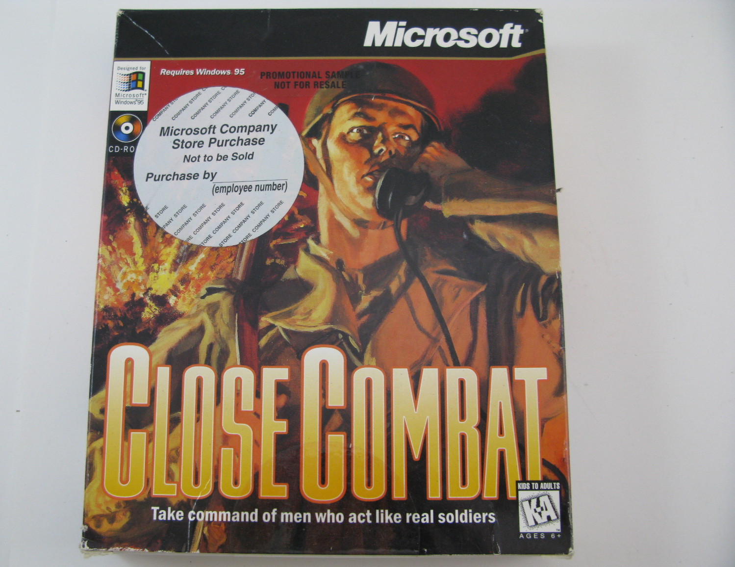 Close Combat -Microsoft - SEALED - Vintage Big Box Computer Game Windows 95 CD