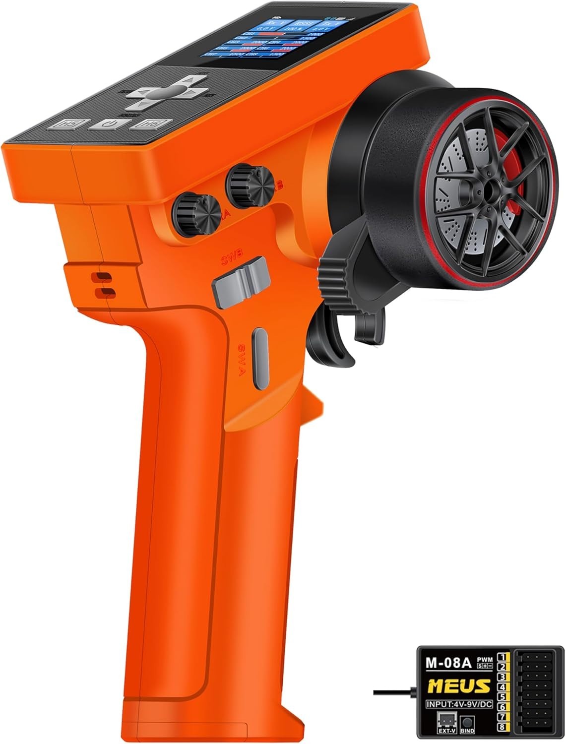 MEUS RACING ME-8B RC Transmitter 8 Channels 2.4GHz With 08a Receiver, Orange