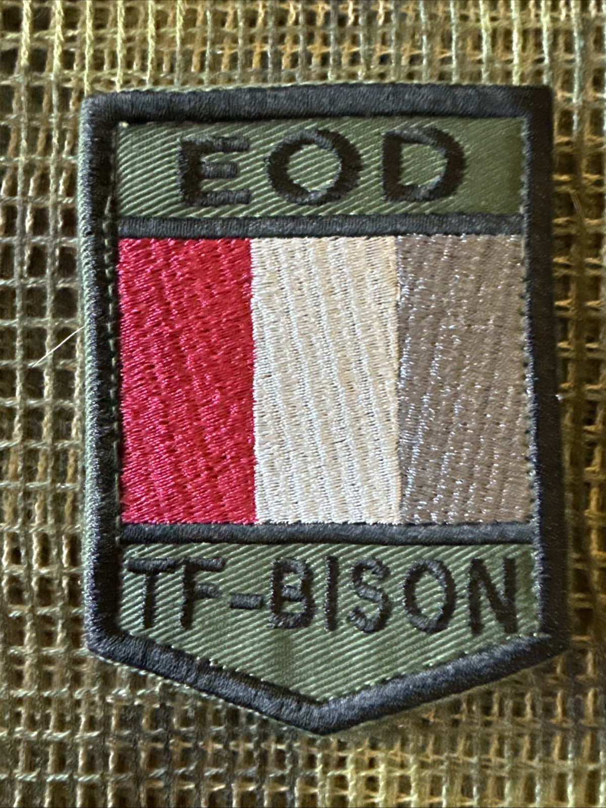 France French Task Force Bison 3” Battle Group Patch -Afgan Issue OD + Color