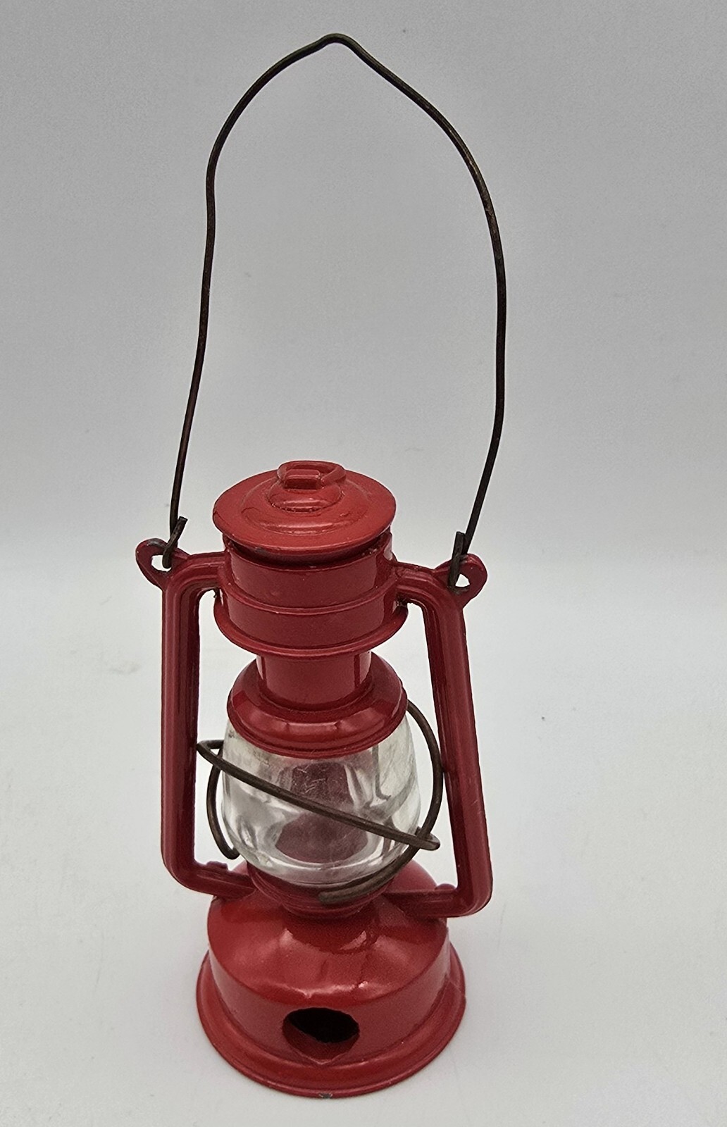 Vintage Miniature Die Cast Metal Lantern Pencil Sharpener Red Finish