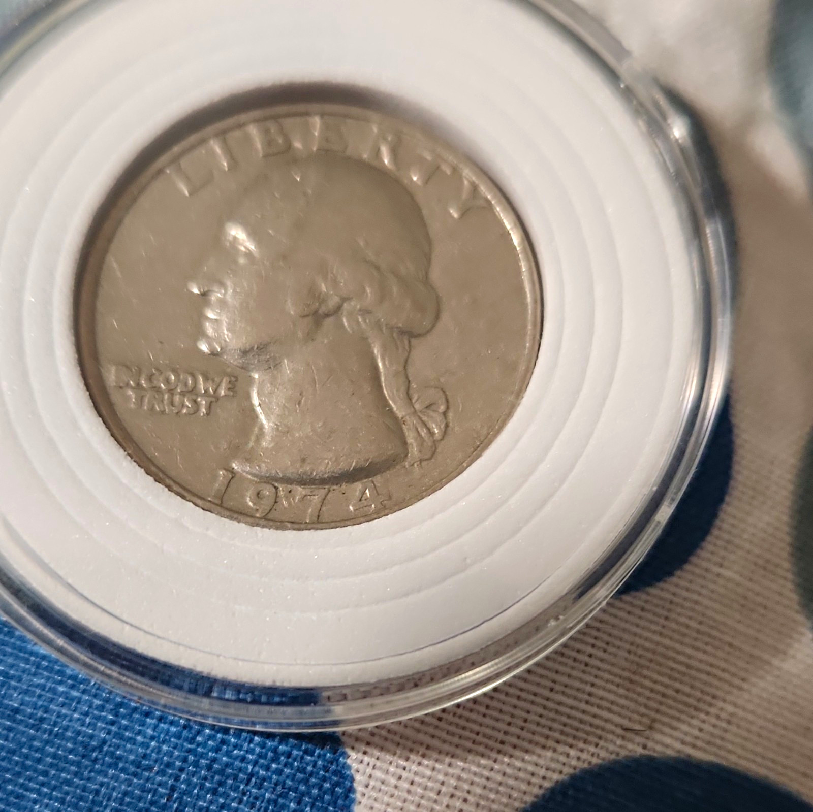 1974 Washington Quarter 25C Business Strike Philadelphia A's Are Filled In On Bk