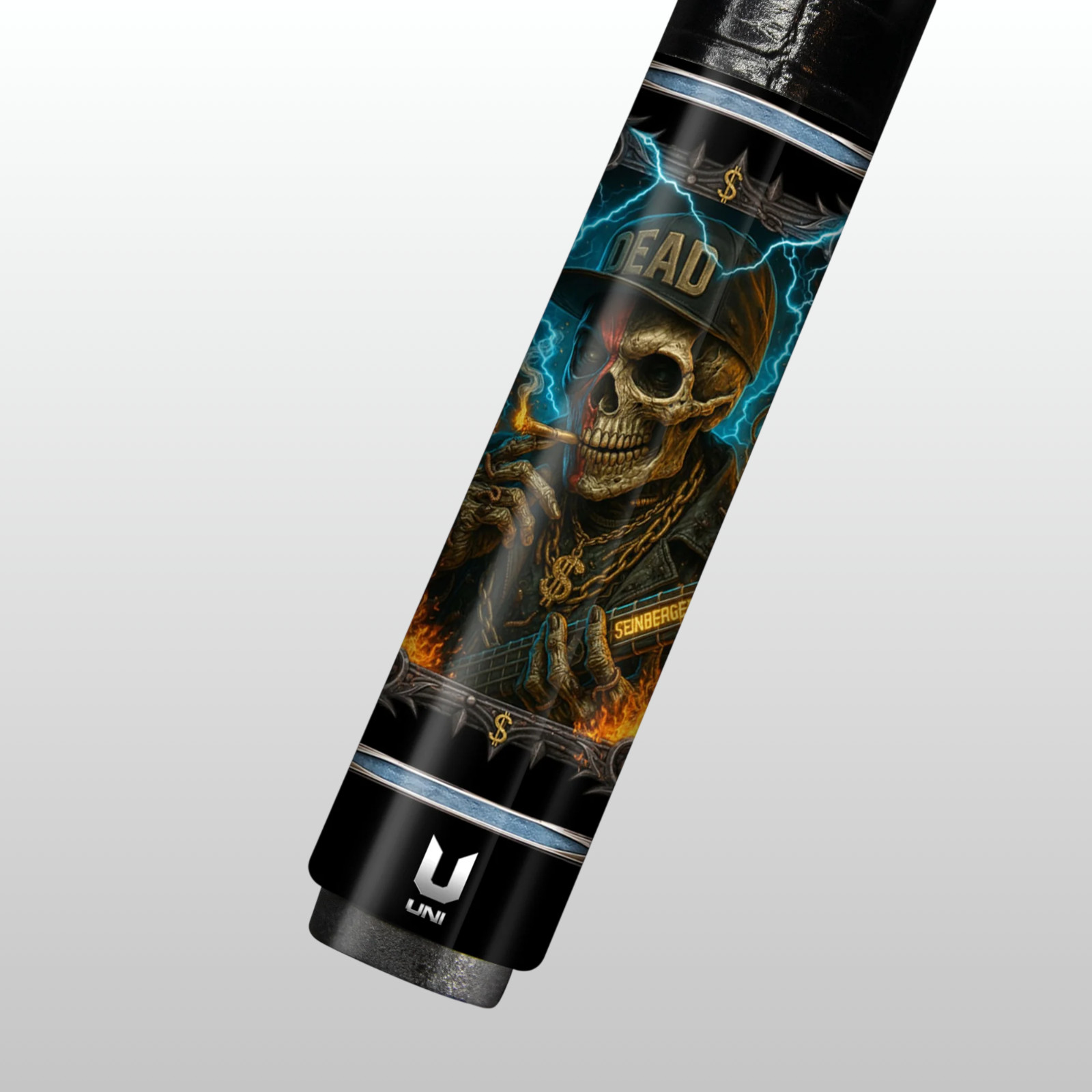 HIP-HOP BLING SKULL CARBON FIBER POOL CUE - DEAD SNAPBACK STREET ART STICK