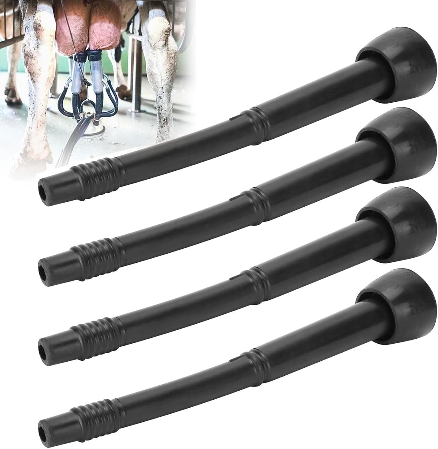 Milking Machine Liners 4 PCS Black Milk Liner Soft Silicone Teat Cup Tool Pro