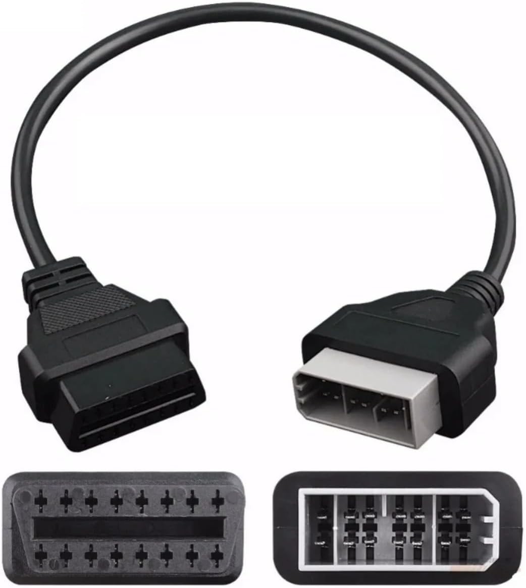 for Nisan 14 Pin Male to 16 Pin Female OBD2 OBDII Diagnostic Tool Adapter Extens