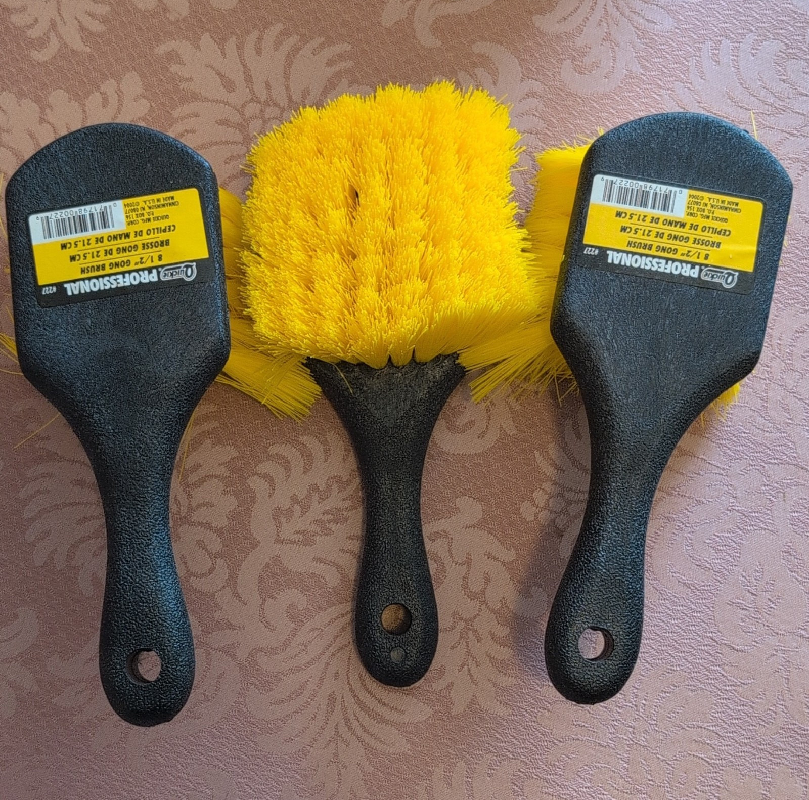 Dukes Professional Boss One Brush 827 Yellow Synthetic Bristle Set, 3 Pack