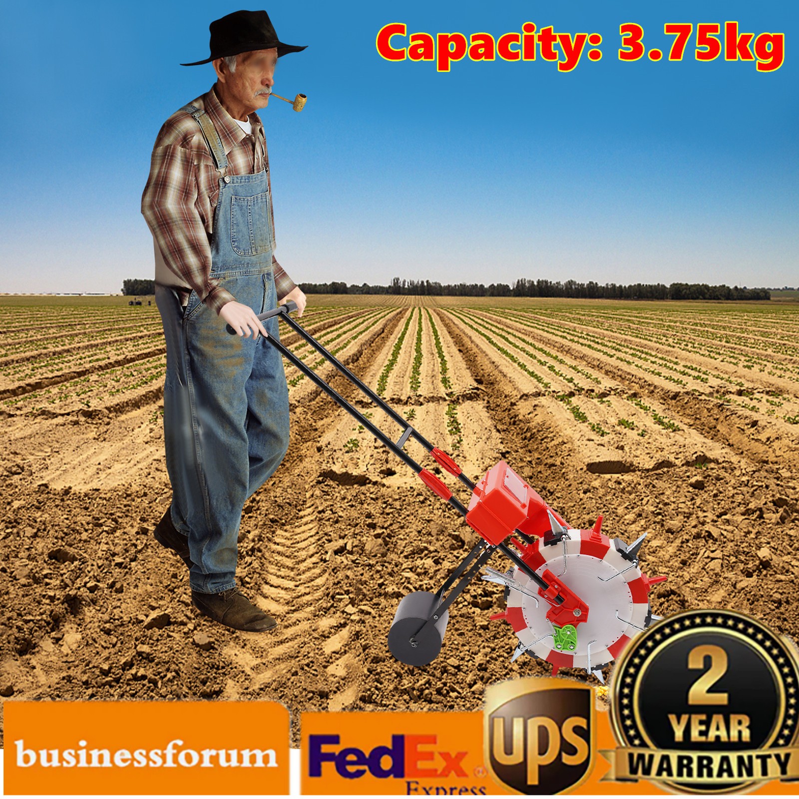 Precision Manual Seeder Garden Seed Planter Spreader Hand-Push Roller Seeder