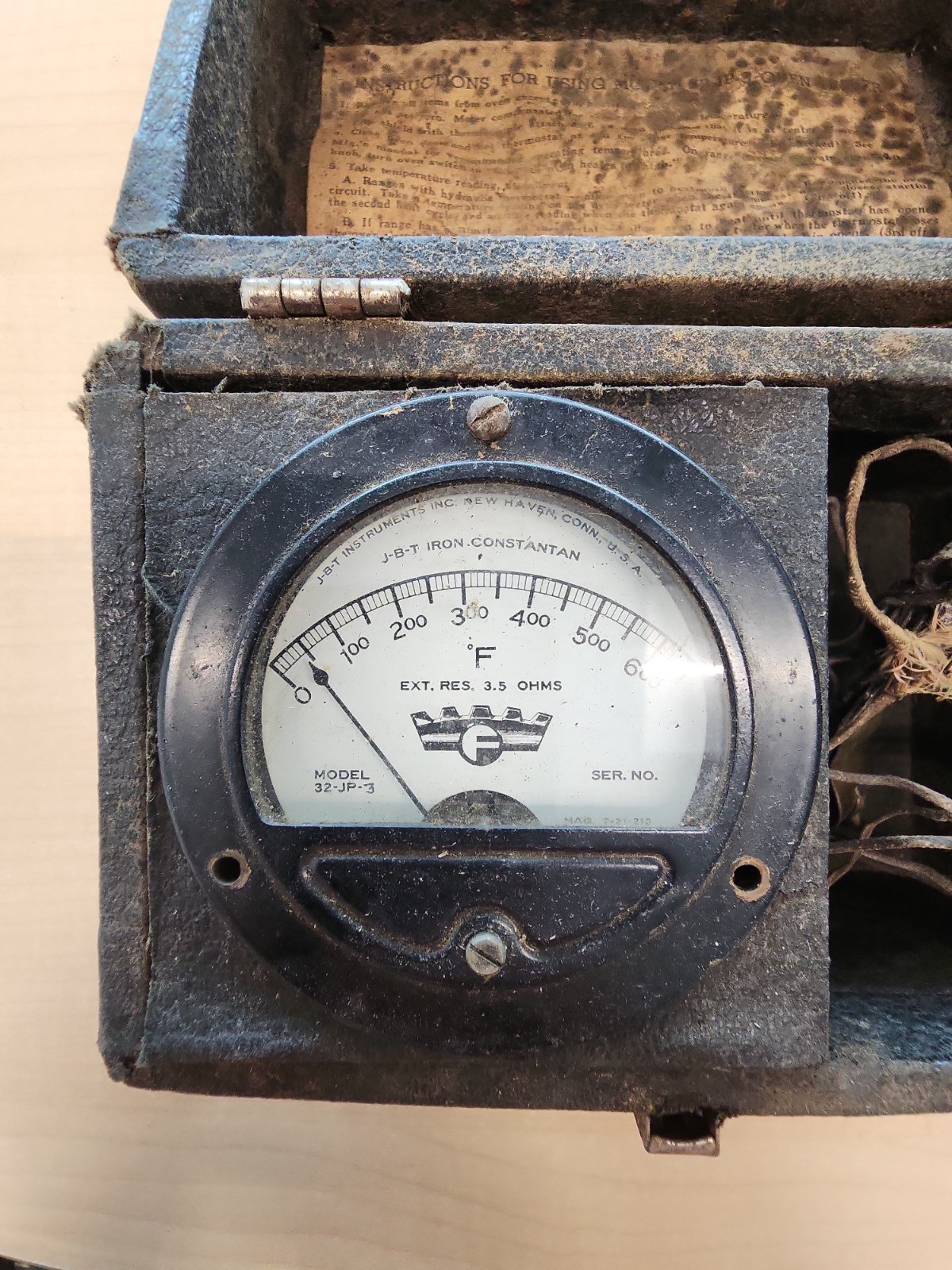 Vintage J-B-T Instruments 32-JP-3 Temperature Indicator / Pyrometer UNTESTED!