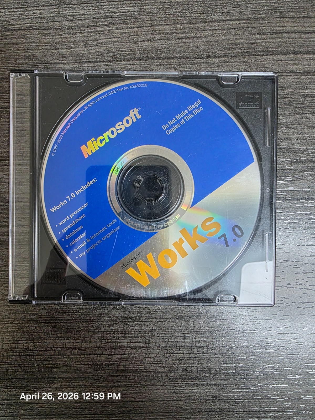 Microsoft Works 7.0 2002 CD
