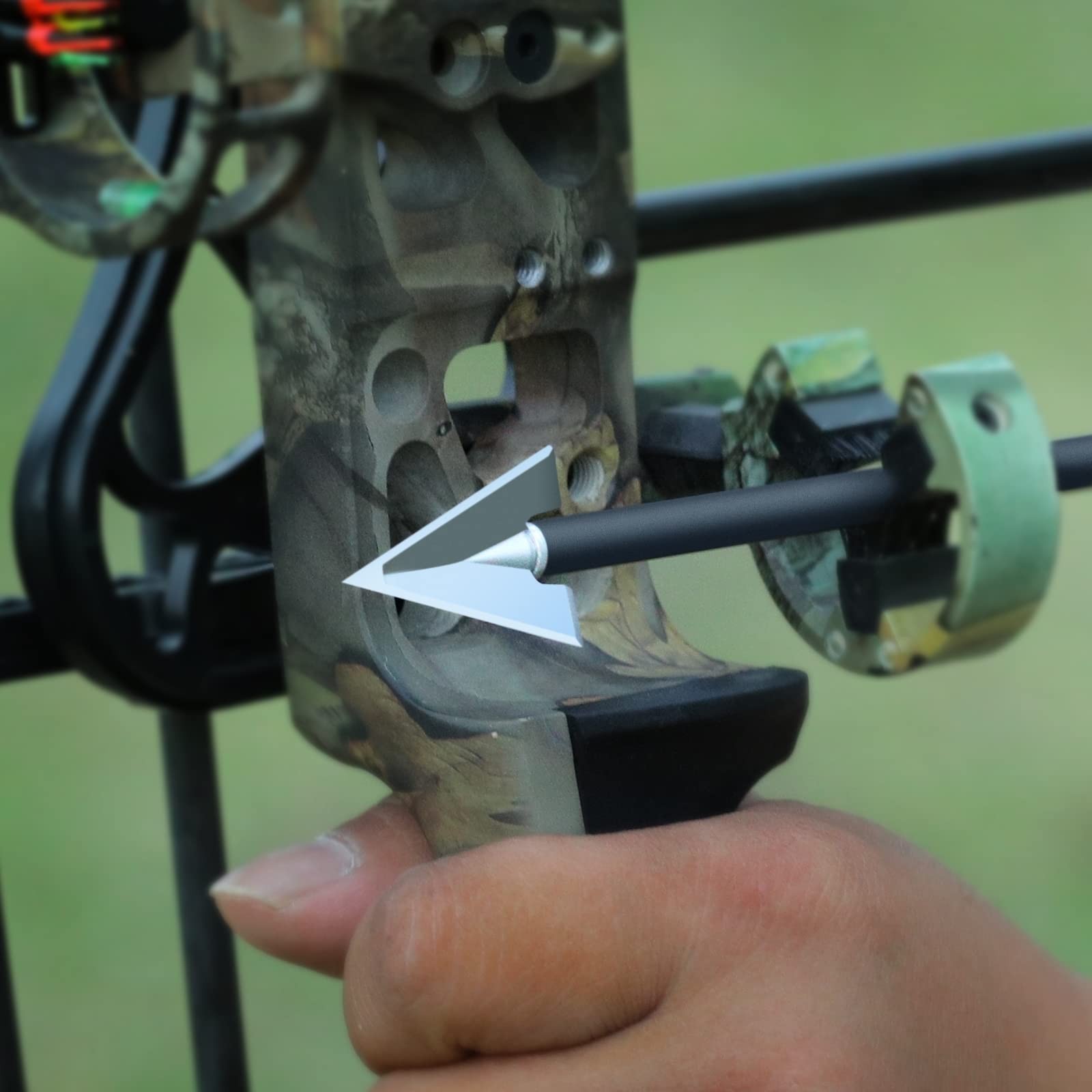 DEEPOWER 31 inch 100% Carbon Arrows with Fixed Blade Broadhead and black