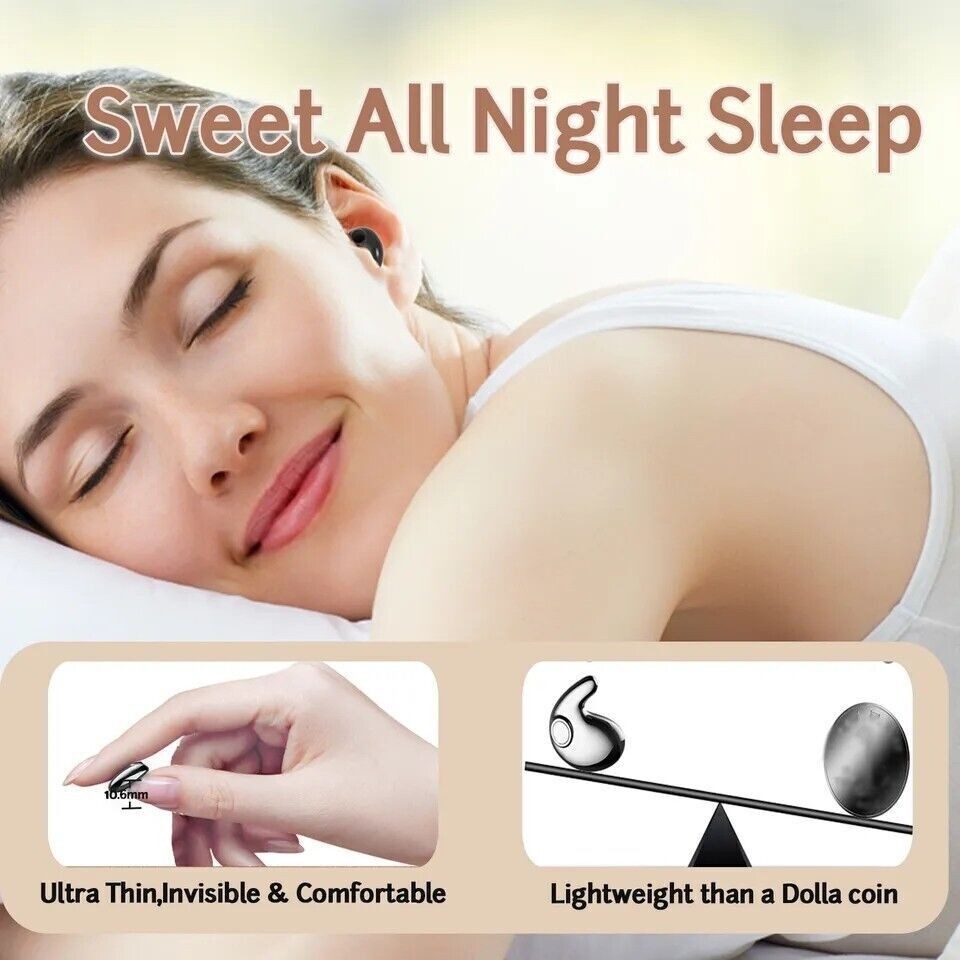 Wireless Sleep Earbuds, Comfortable Invisible Mini Sleeping Headphones, Running