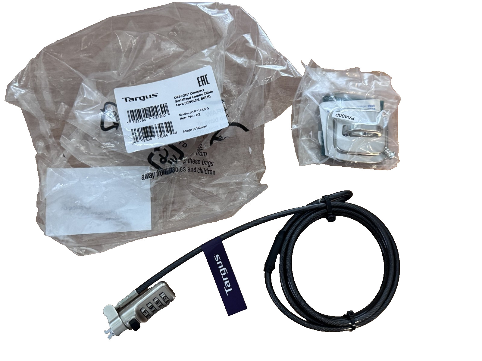 Targus DEFCON Compact serialized combo cable for Notebooks( ASP71GLX-S)
