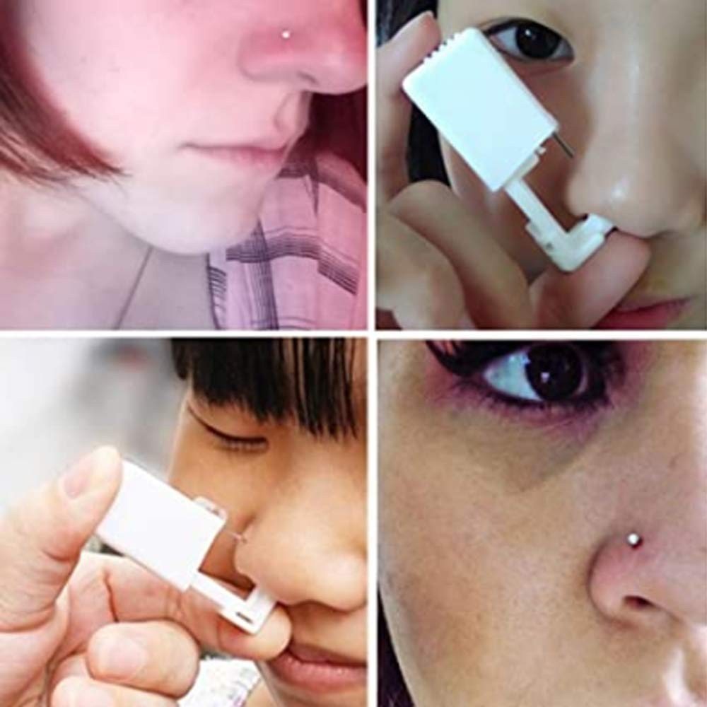 1 Unit Disposable Safe Sterile Piercing Unit for Gem Nose Studs Piercing Gun ...