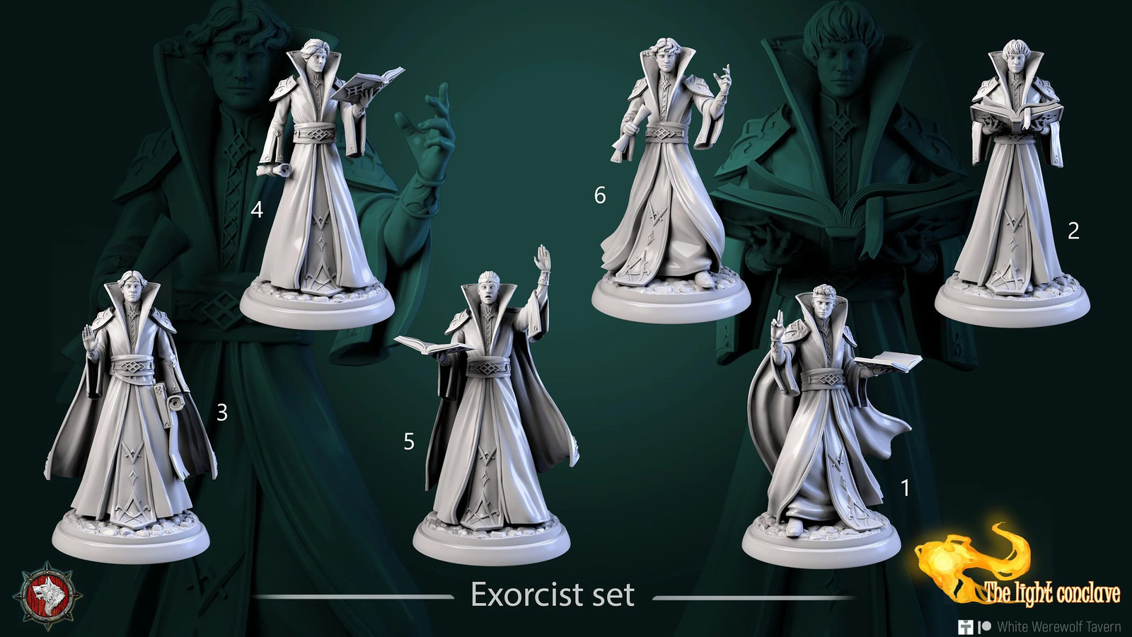 Exorcist Set (Set of 6) - 28mm Heroic The Light - Resin Tabletop Miniatures