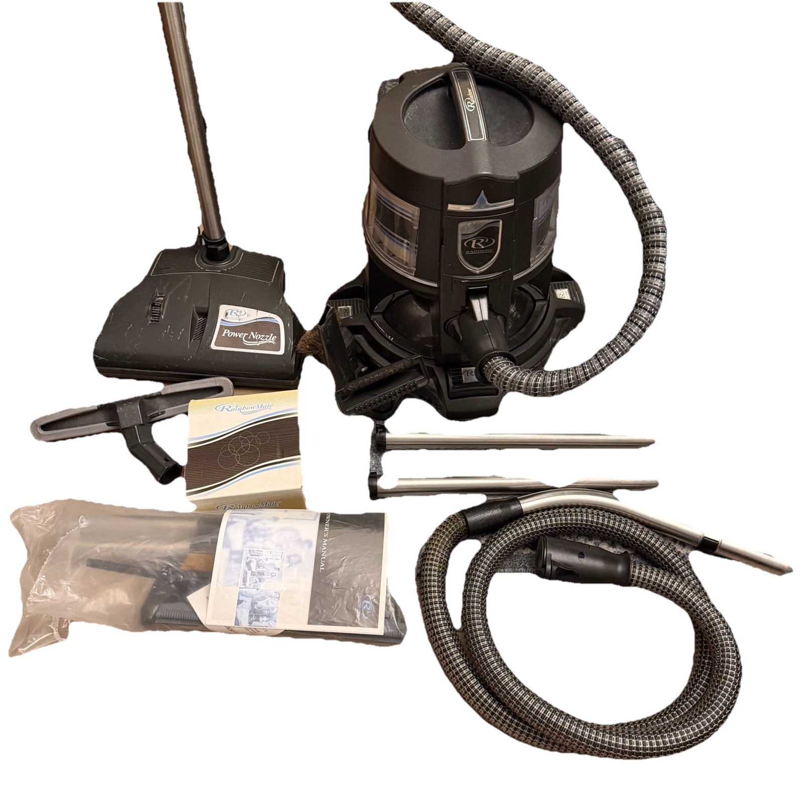 RAINBOW E2 Type 12 SILVER VACUUM With Attachments Hoses Power Nozzle Shampooing