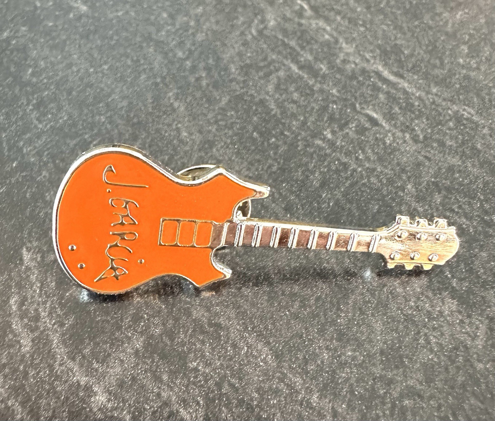 Grateful Dead Jerry Garcia Pin Guitar Collectors Enamel Pinback - Orange(G1)