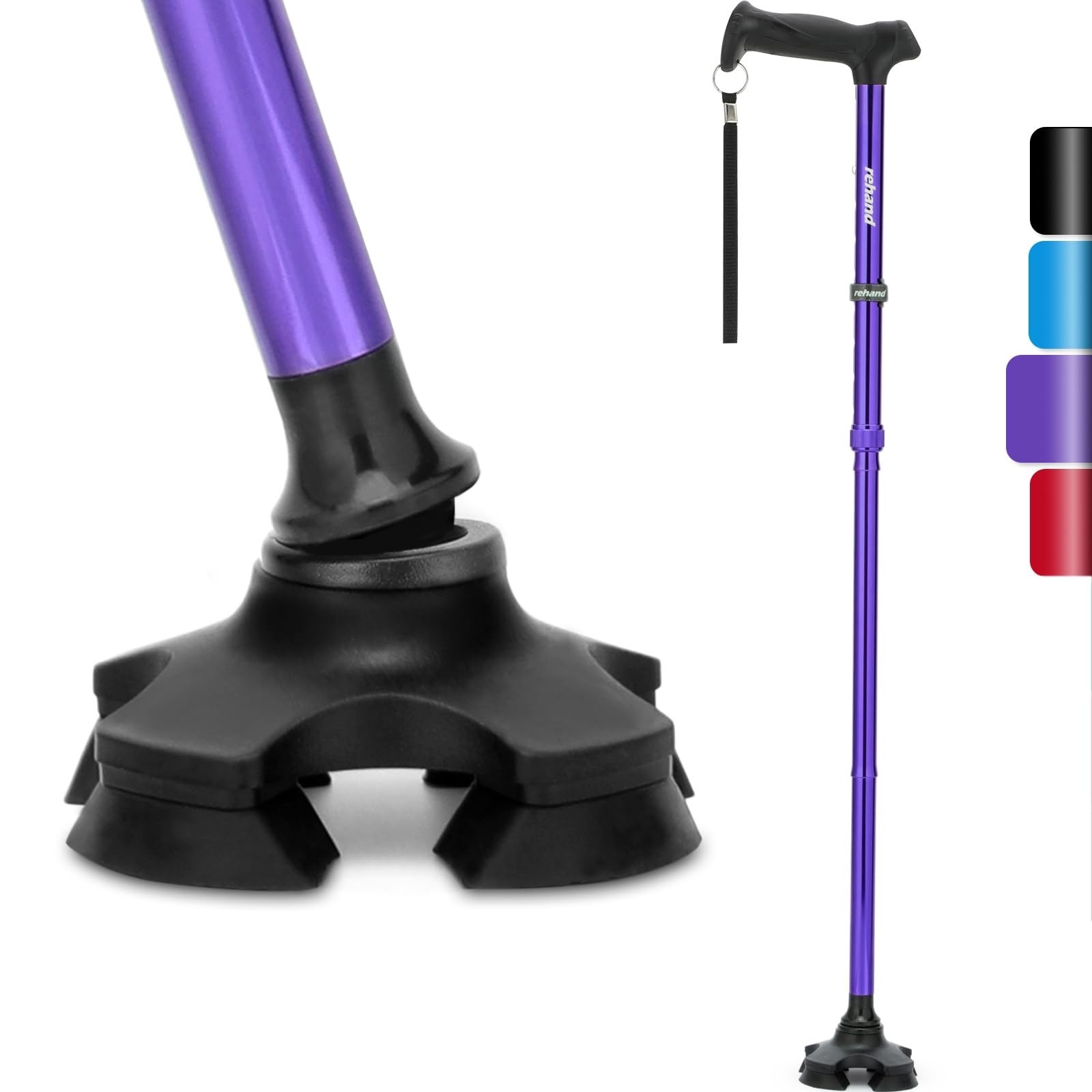 Walking Cane Men Women Foldable Adjustable Lightweight Self Standing Pivot