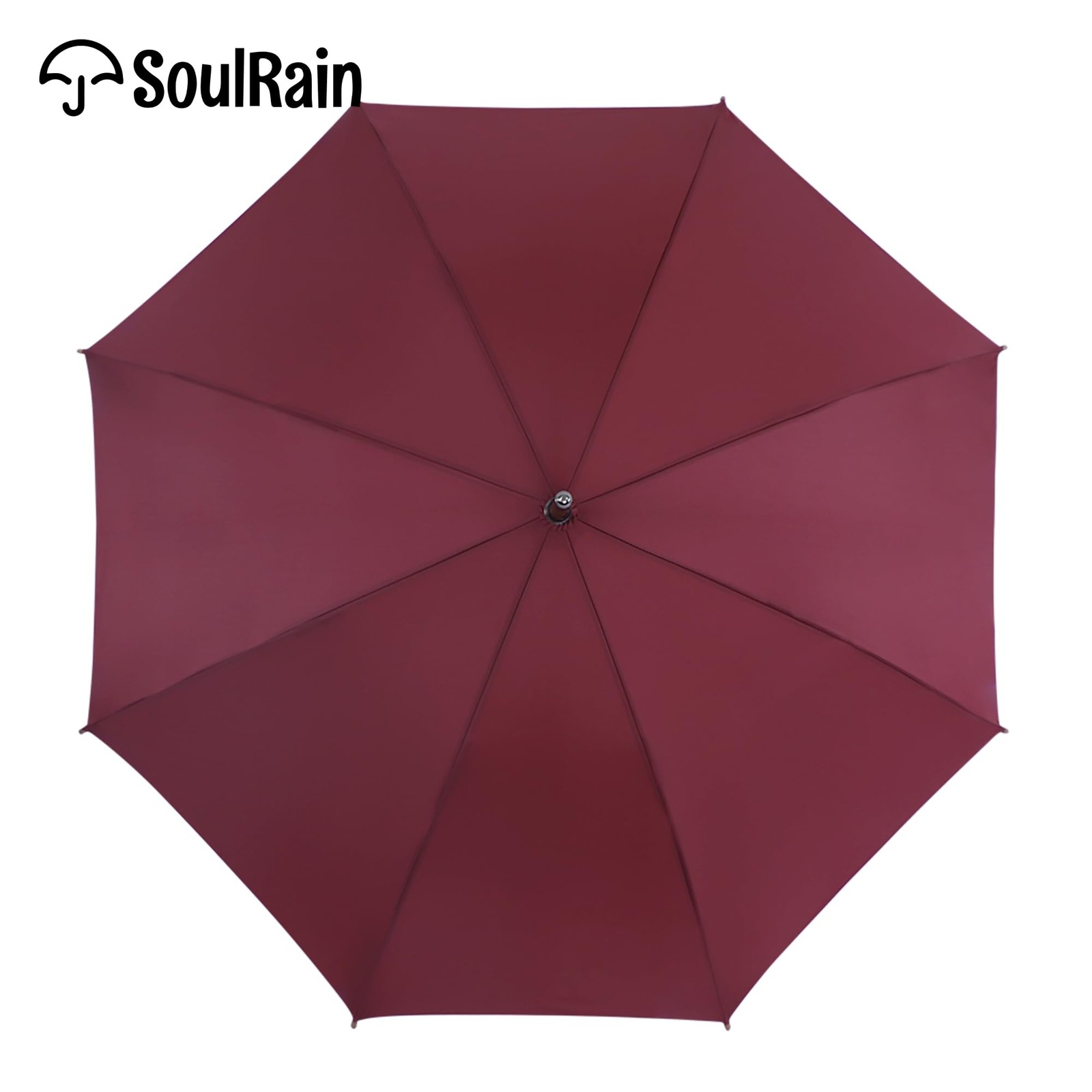 48" Umbrella Windproof Stick Umbrella for Rain, Automatic Open Wooden Handle