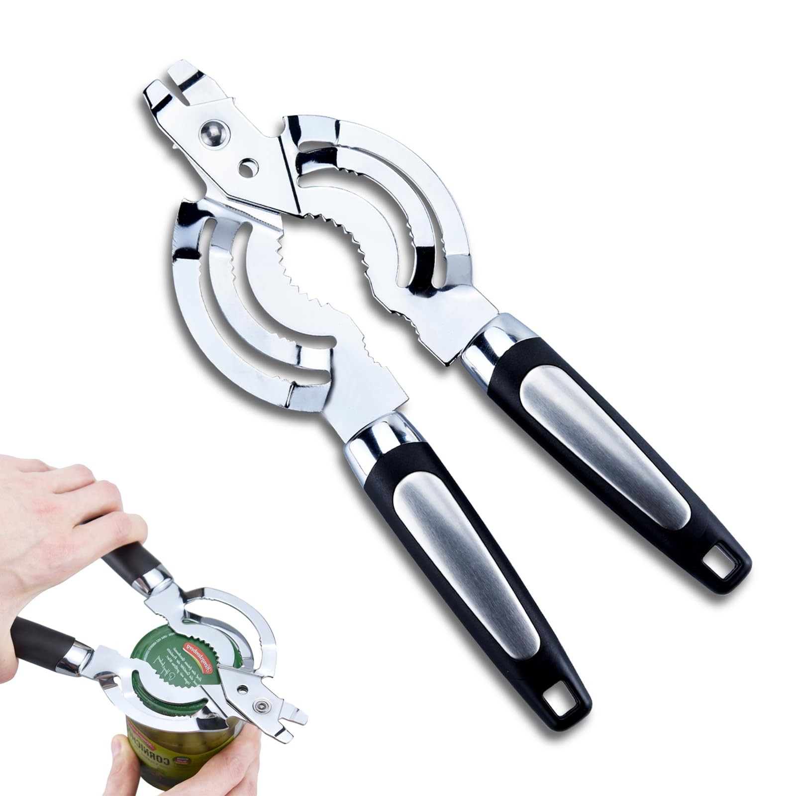 Topoem Jar Opener, Multi Openers for Seniors, 9.8 * 3.5in, Silver