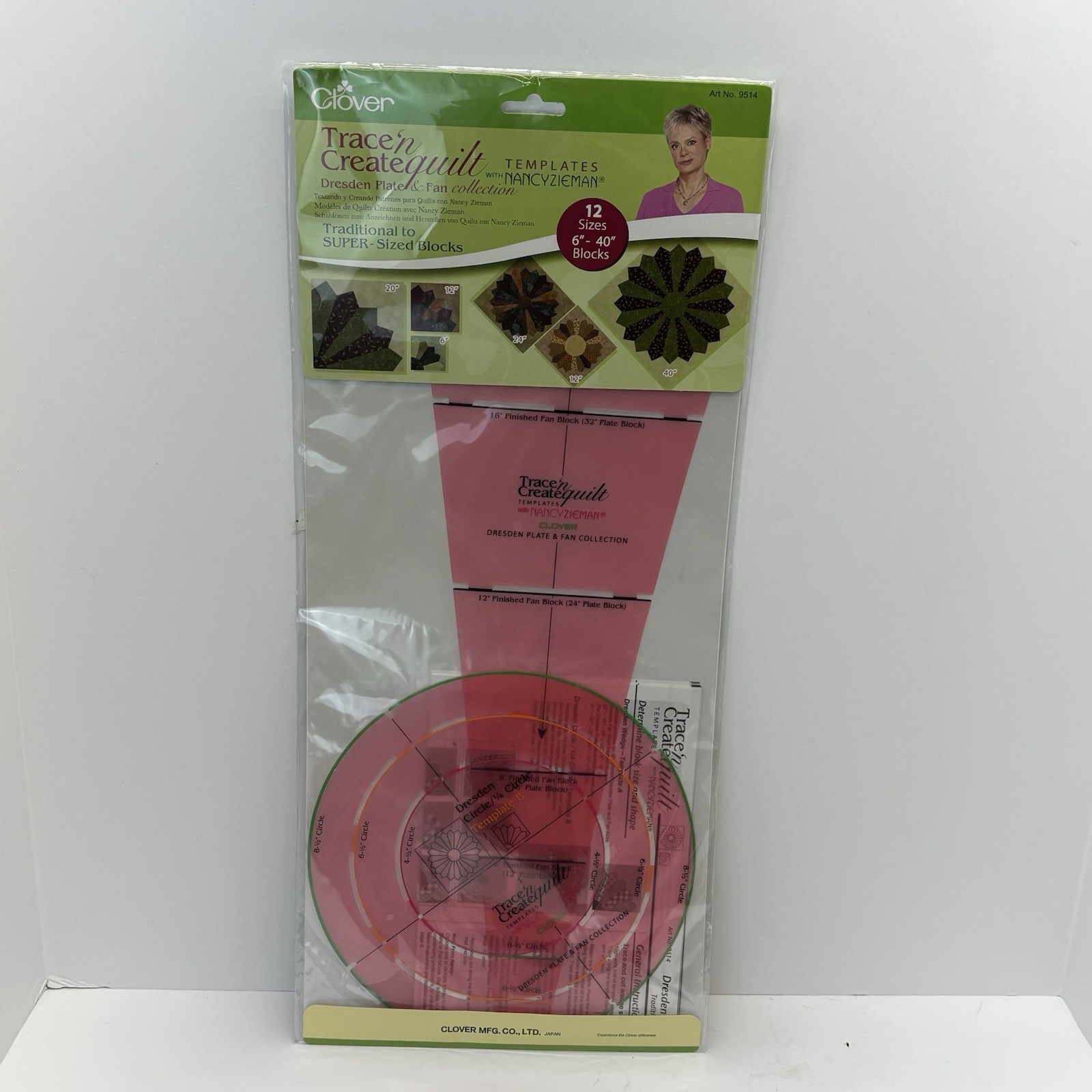Clover Trace n Create Quilt Templates Dresden Plate and Fan #9514 Zieman