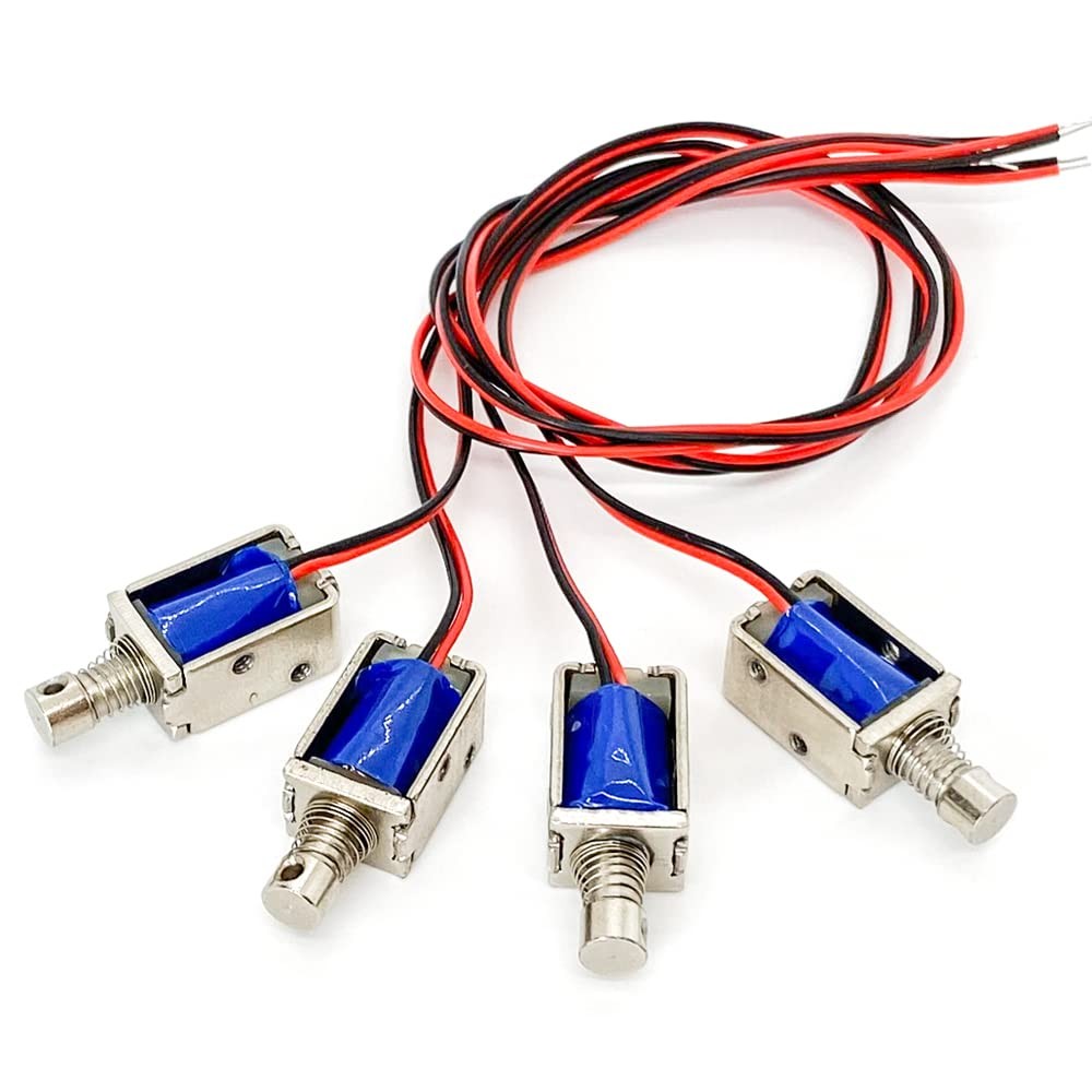 4Pcs DC 12V Micro Push Pull Solenoid Electromagnet Mini Solenoid Linear Actua...