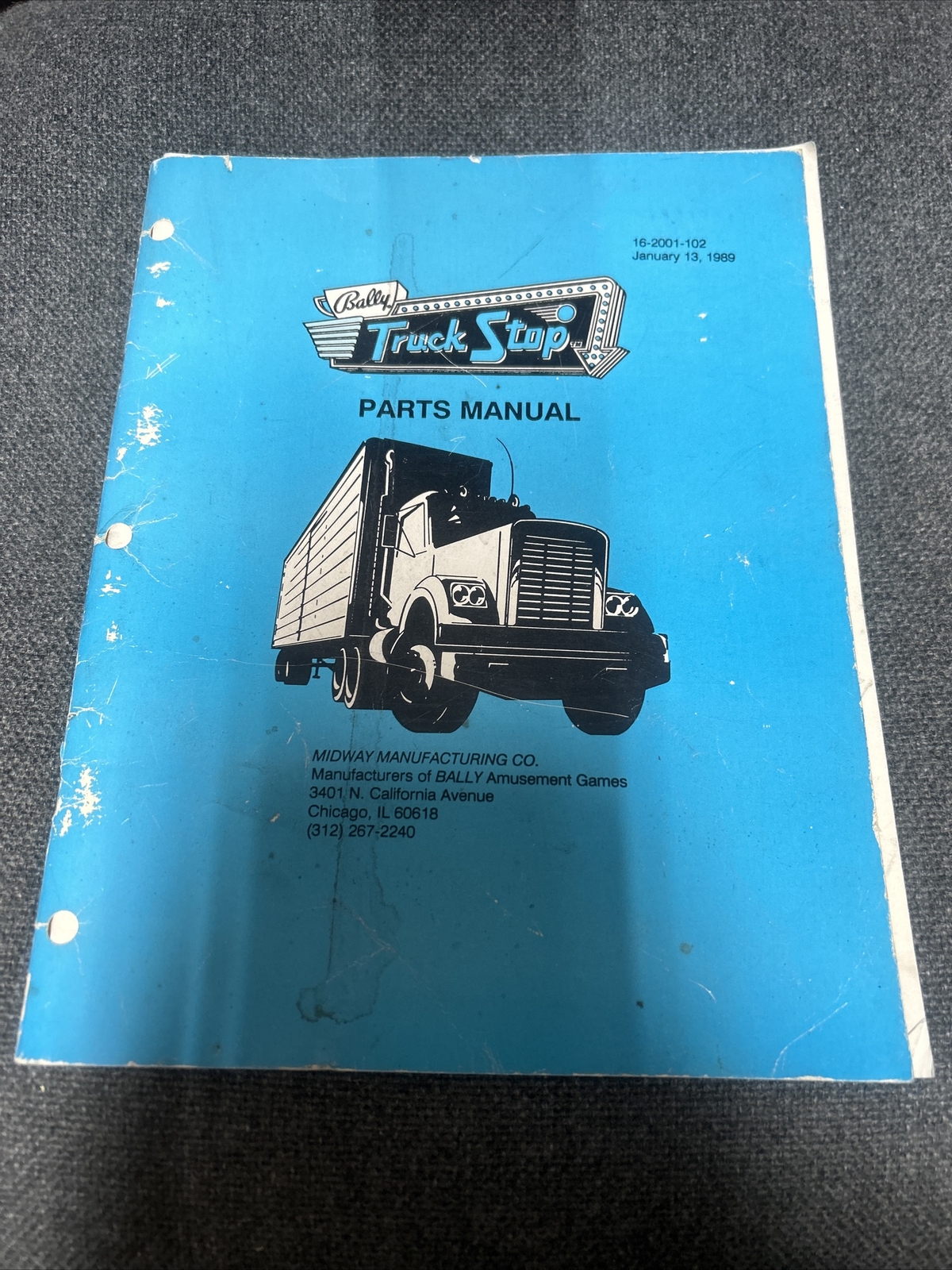 Bally TRUCK STOP Parts Pinball Machine Manual - good used original