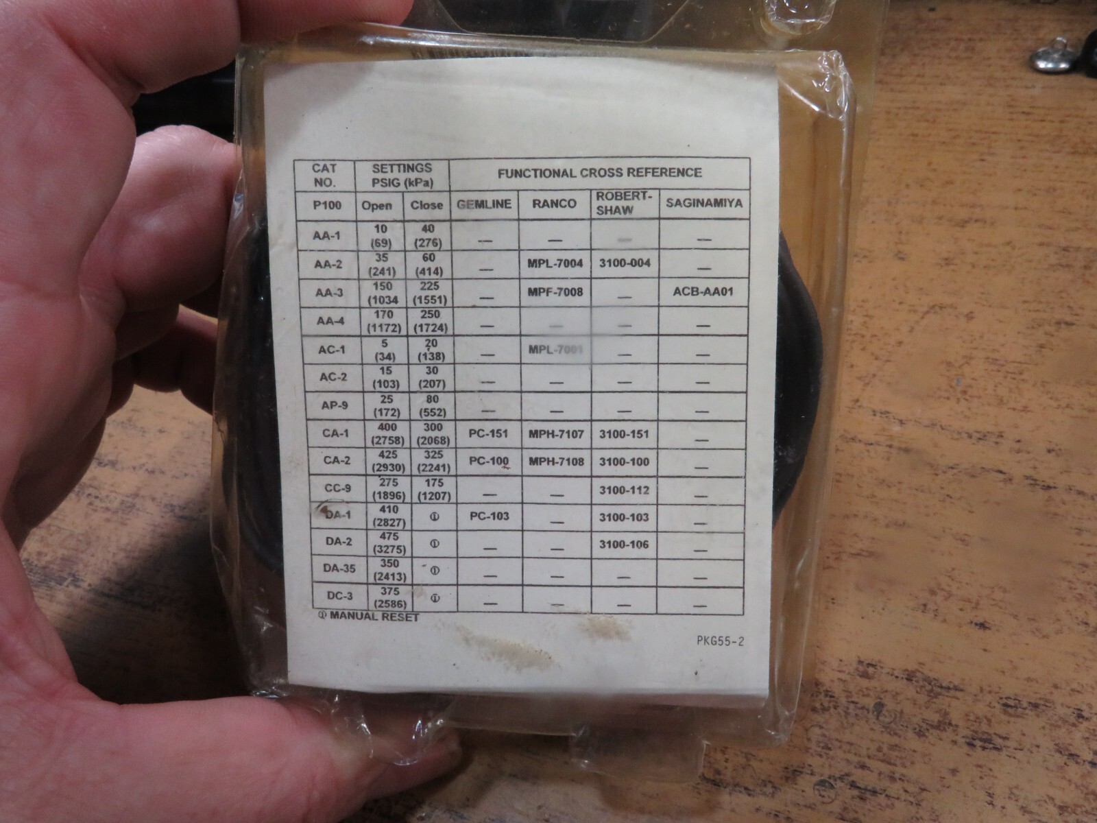 Johnson Controls P100CP-1C PRESSURE CONTROL