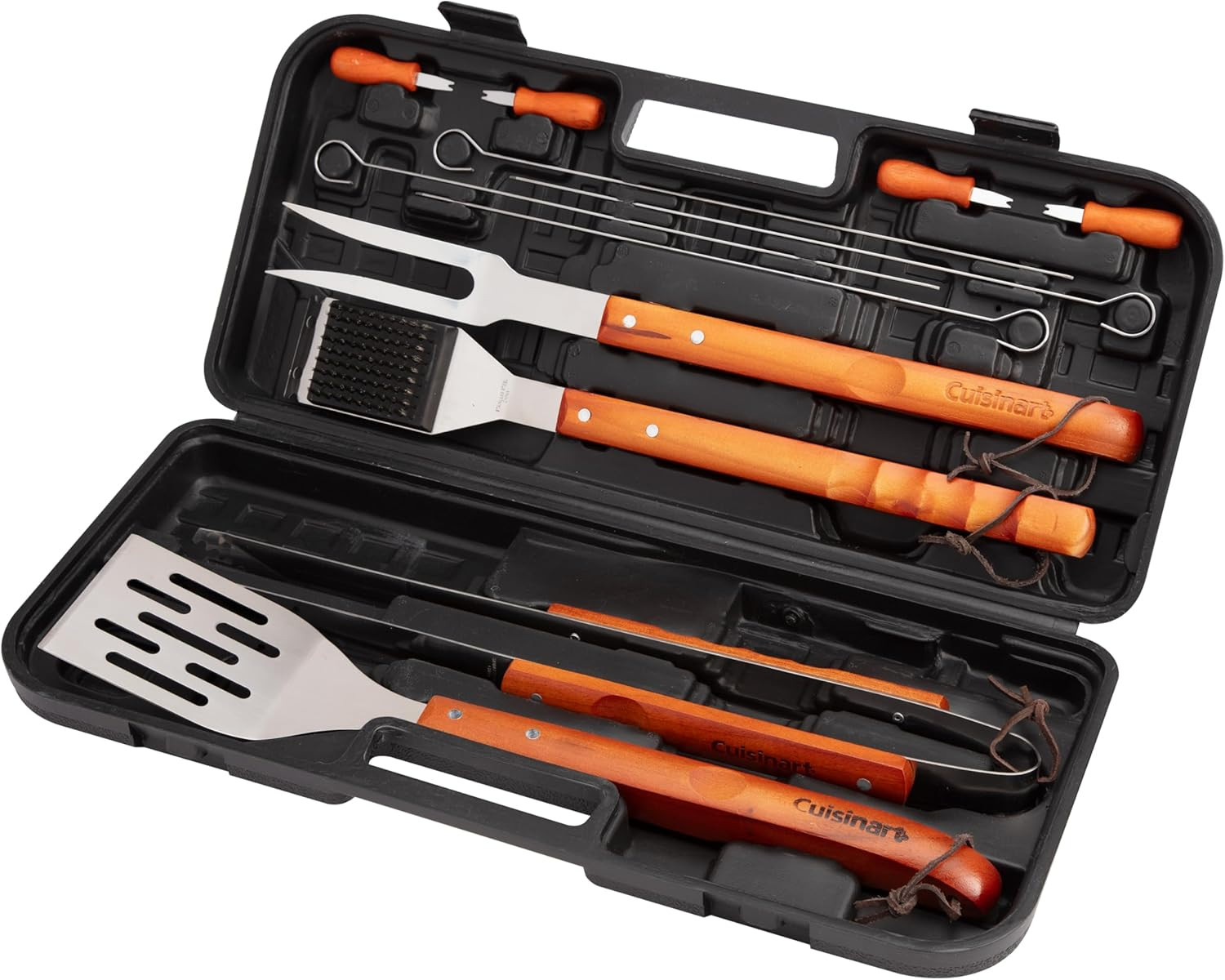13-Piece Wooden Handle Grill Tools Set, Grill Utensils Set BBQ Accessories, Dura