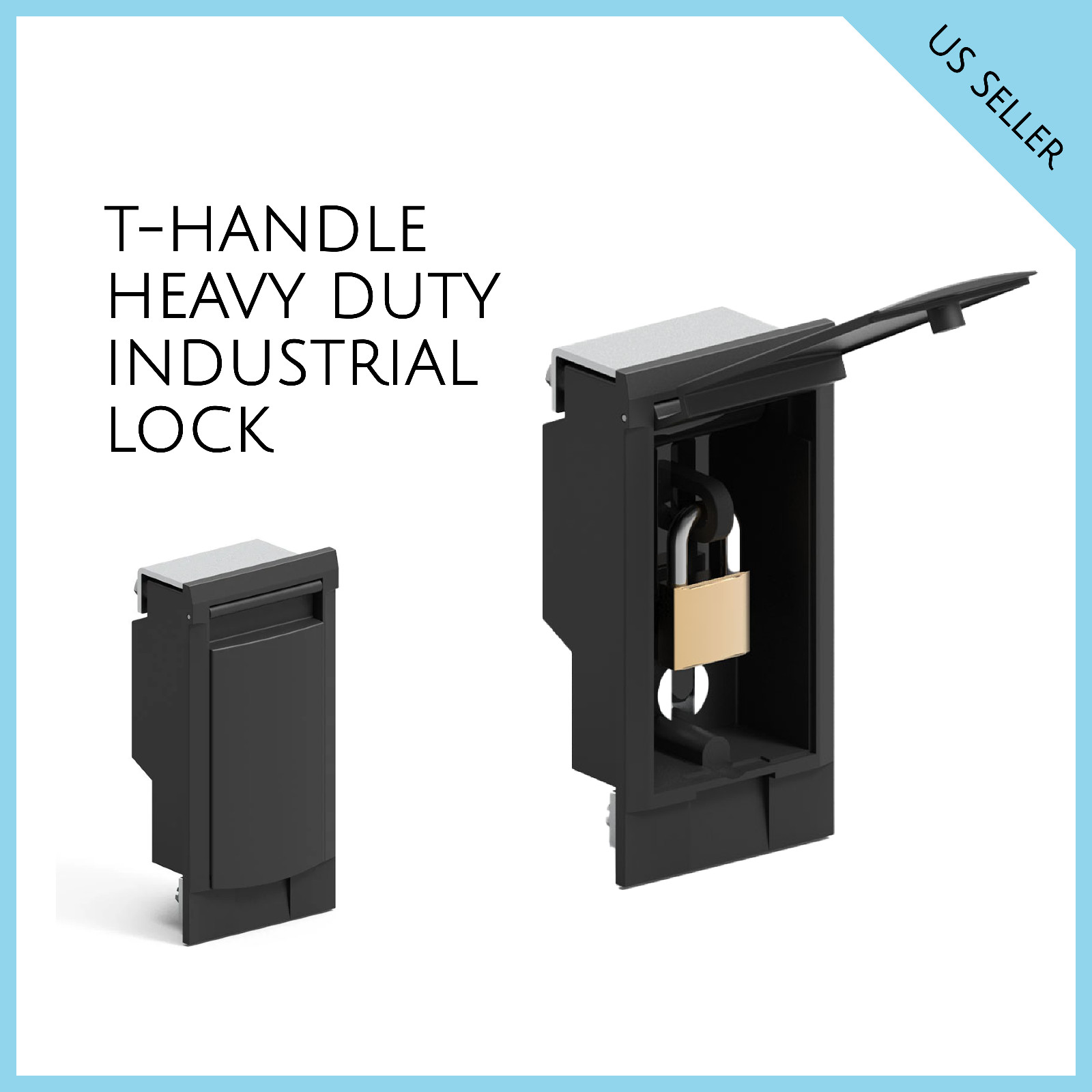 T HANDLE HEAVY DUTY INDUSTRIAL LOCK. FREE SHIPPING. Part # 018