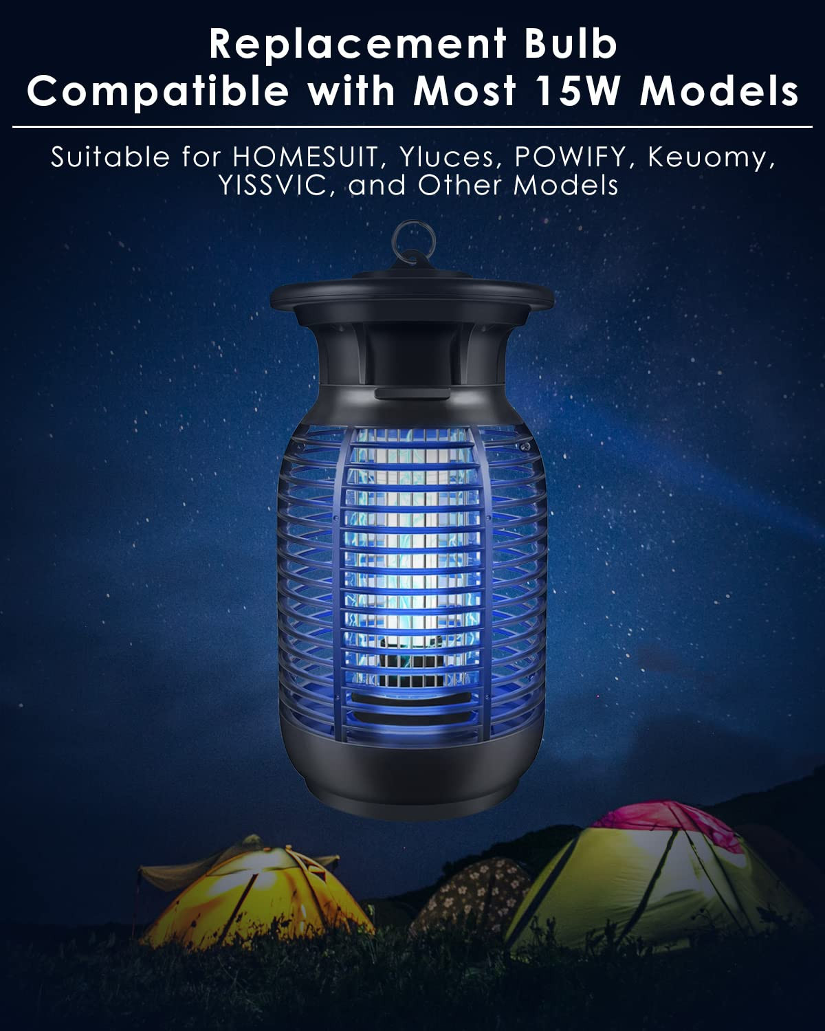 E27 15W 2U Type Bulb, 2 Pack, Compatible with Most Models Indoor Outdoor Lamp