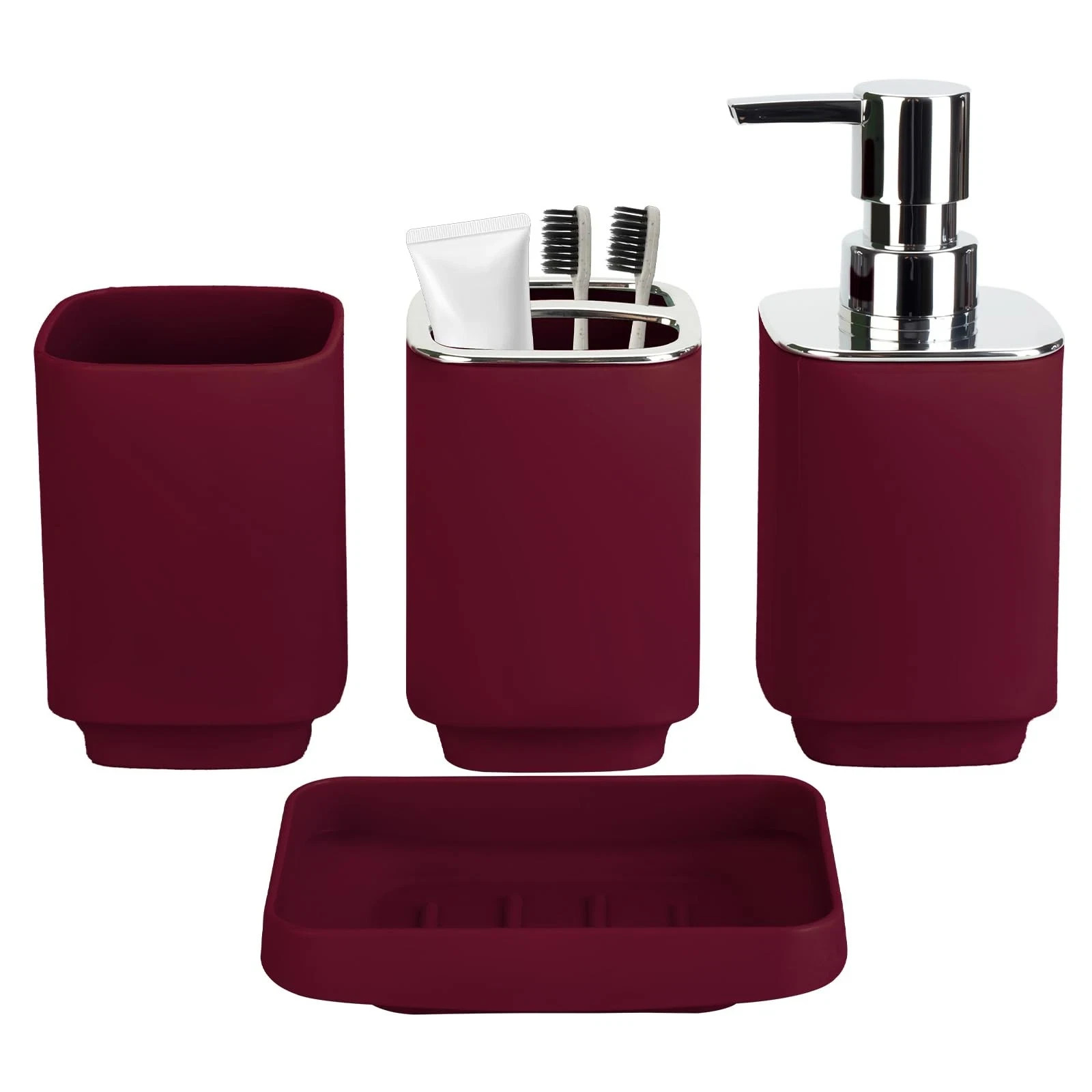 4Pack Bathroom Accessories Set, Bohemian Bathroom Sink Set, Contain Soap Disp...