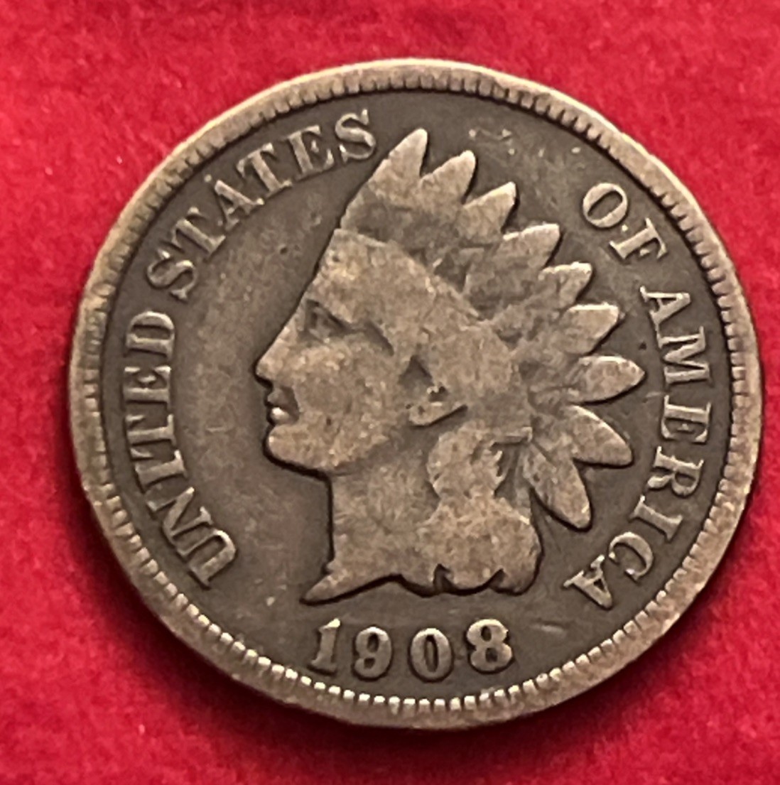 1908 indian head cent BN24