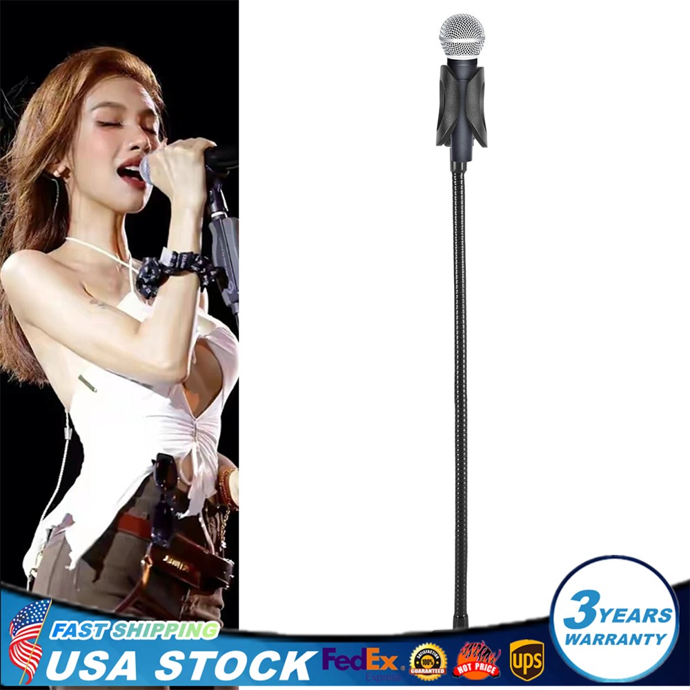 Adjustable Gooseneck Microphone Stand with Desk Clamp For Radio Broadcasting