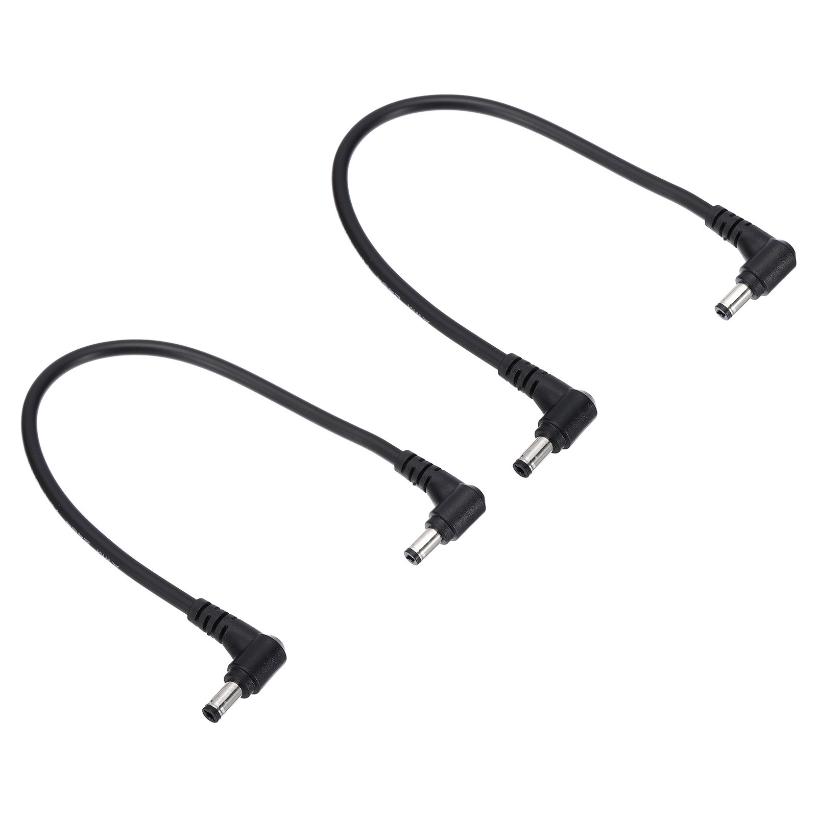 2Pcs 1Ft 5.5x2.1mm Male to Male DC Power Cable 18AWG 90 Degree Right Angle