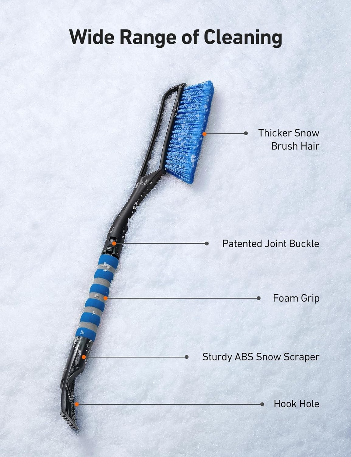 27" Snow Brush and Ice Scraper in Blue