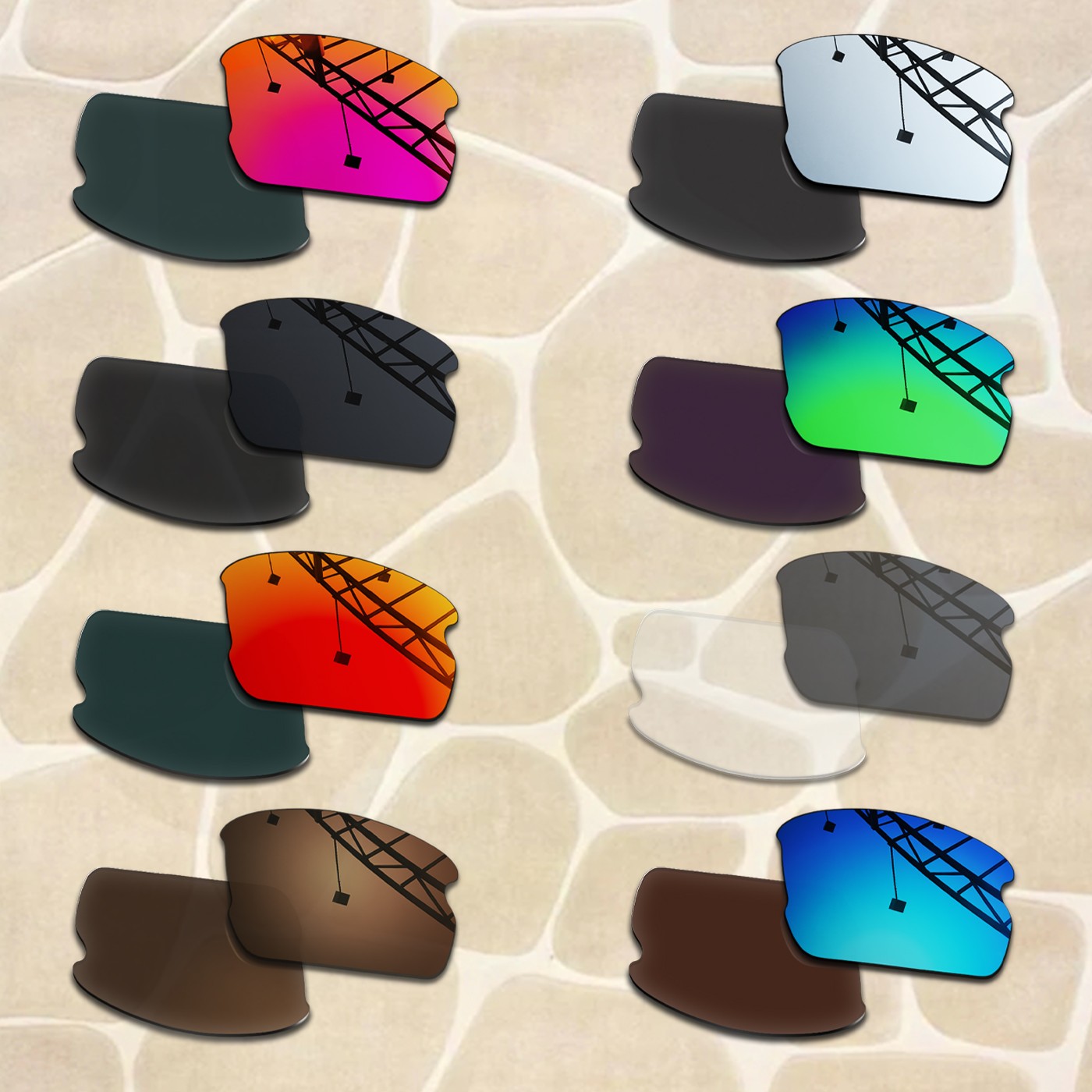 Anti-Scratch Polarized Replacement Lenses for Oakley Flak 2.0 S OO9511 59mm