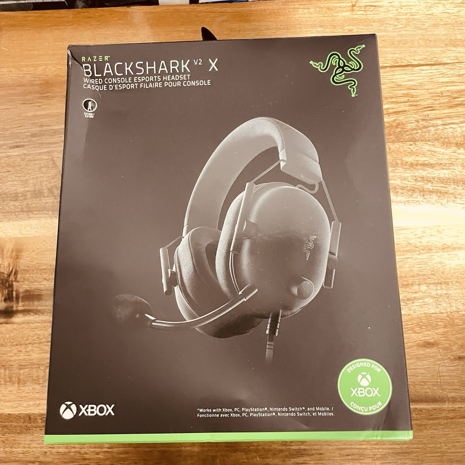 Razer BlackShark V2 X Wired Gaming Headset for Xbox 3.5mm Black, Sealed
