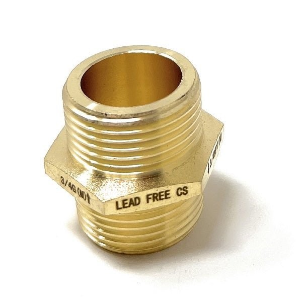 G Thread (British BSPP) Male to NPT Male Lead-Free Adapter (3/4" x 3/4")