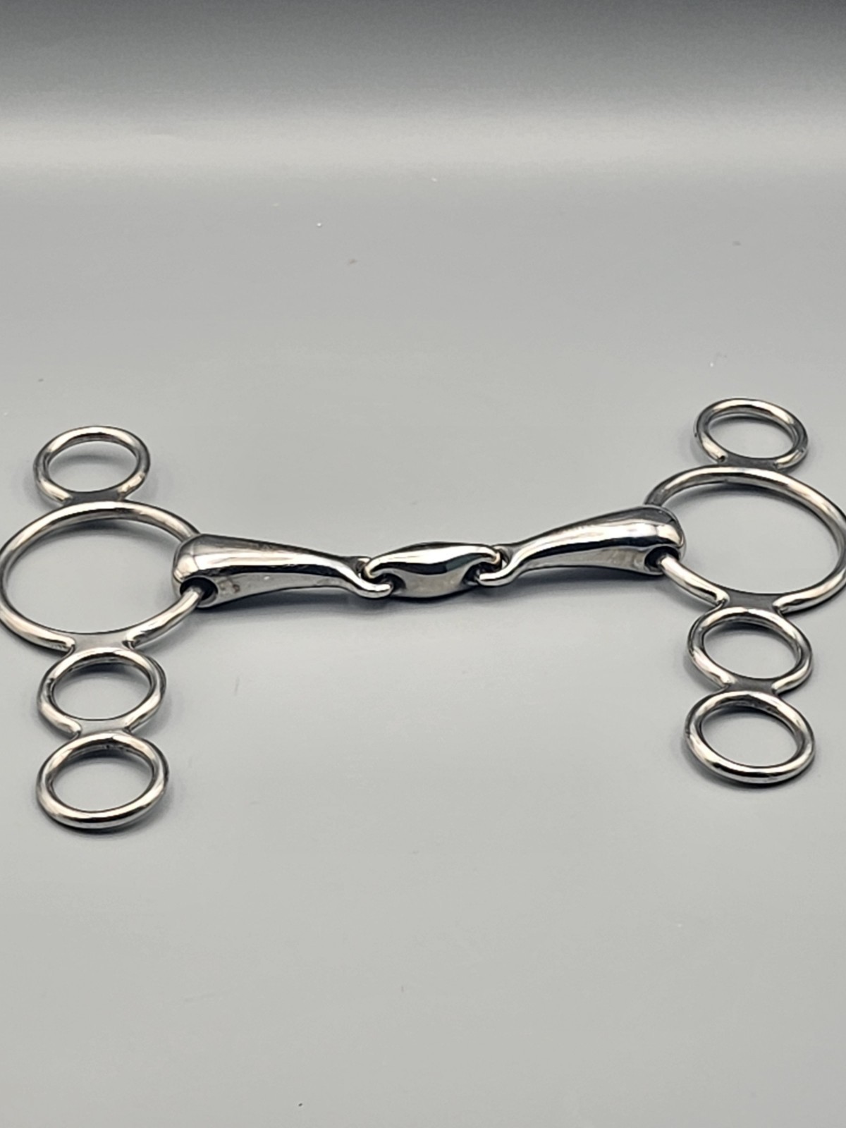 Ovation Snaffle Loose 3 Ring Gag Horse Bit Stainless Steel 5" Double Jointed