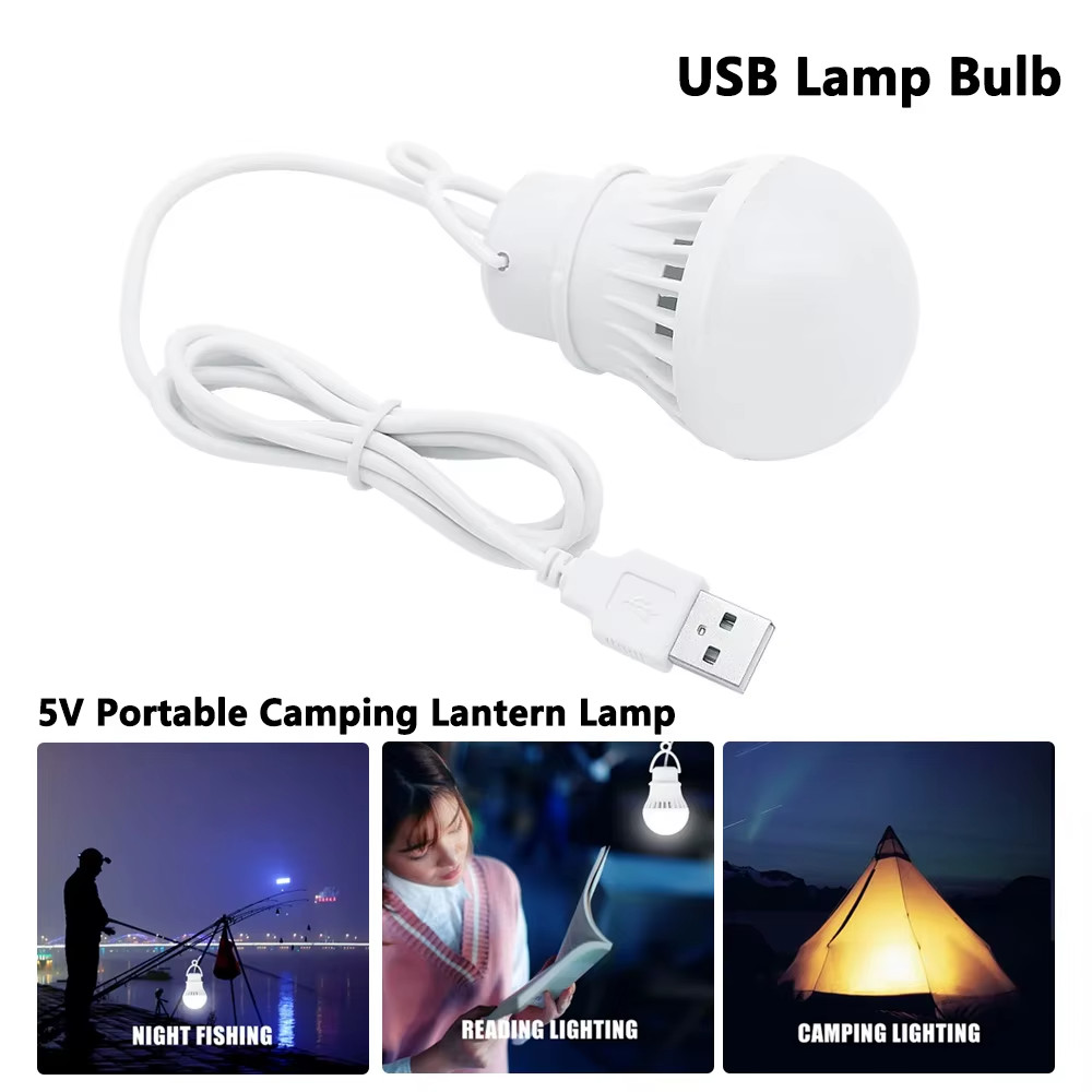 3W 5W 7W USB LED Light Bulb 5V Portable Camping Tent Emergency Reading Lamp