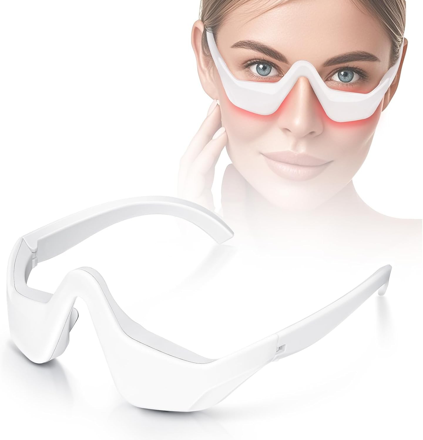 Under Eye Therapy Glasses-Eye Light Massager with 2 Modes, Eye Massager for Reli
