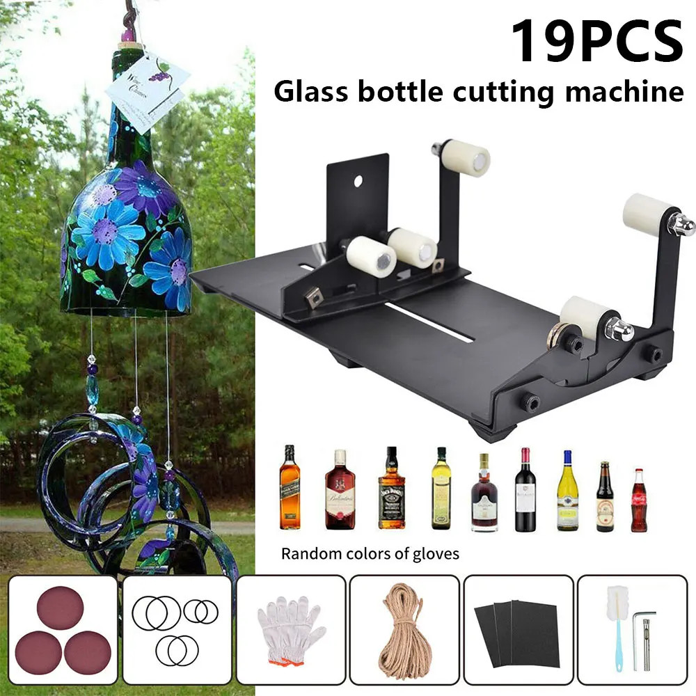 19Pcs Glass Bottle Cutter Tool Square Round Wine Beer Glass Sculptures Cutter Ma