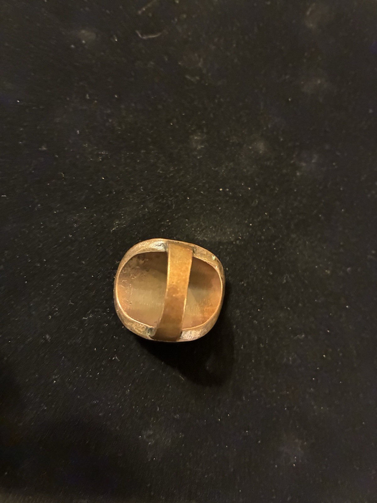 Artisan Made Copper Ring With Rhinestones